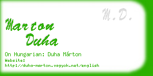 marton duha business card