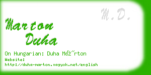 marton duha business card